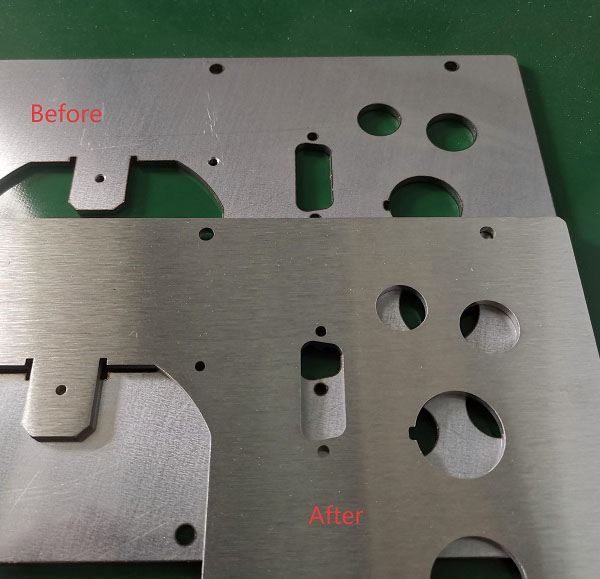 Aluminum Alloy Edge Rounding Before and After Finish